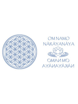 Etiqueta Flor de la vida + mantra