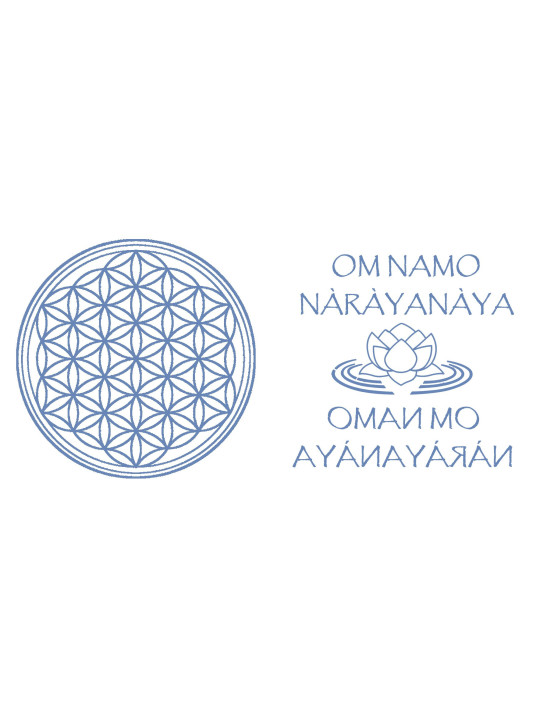 Etiqueta Flor de la vida + mantra