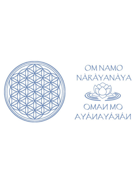 Etiqueta Flor de la vida + mantra