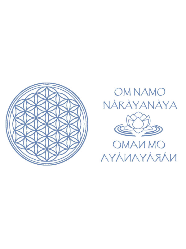 Etiqueta Flor de la vida + mantra